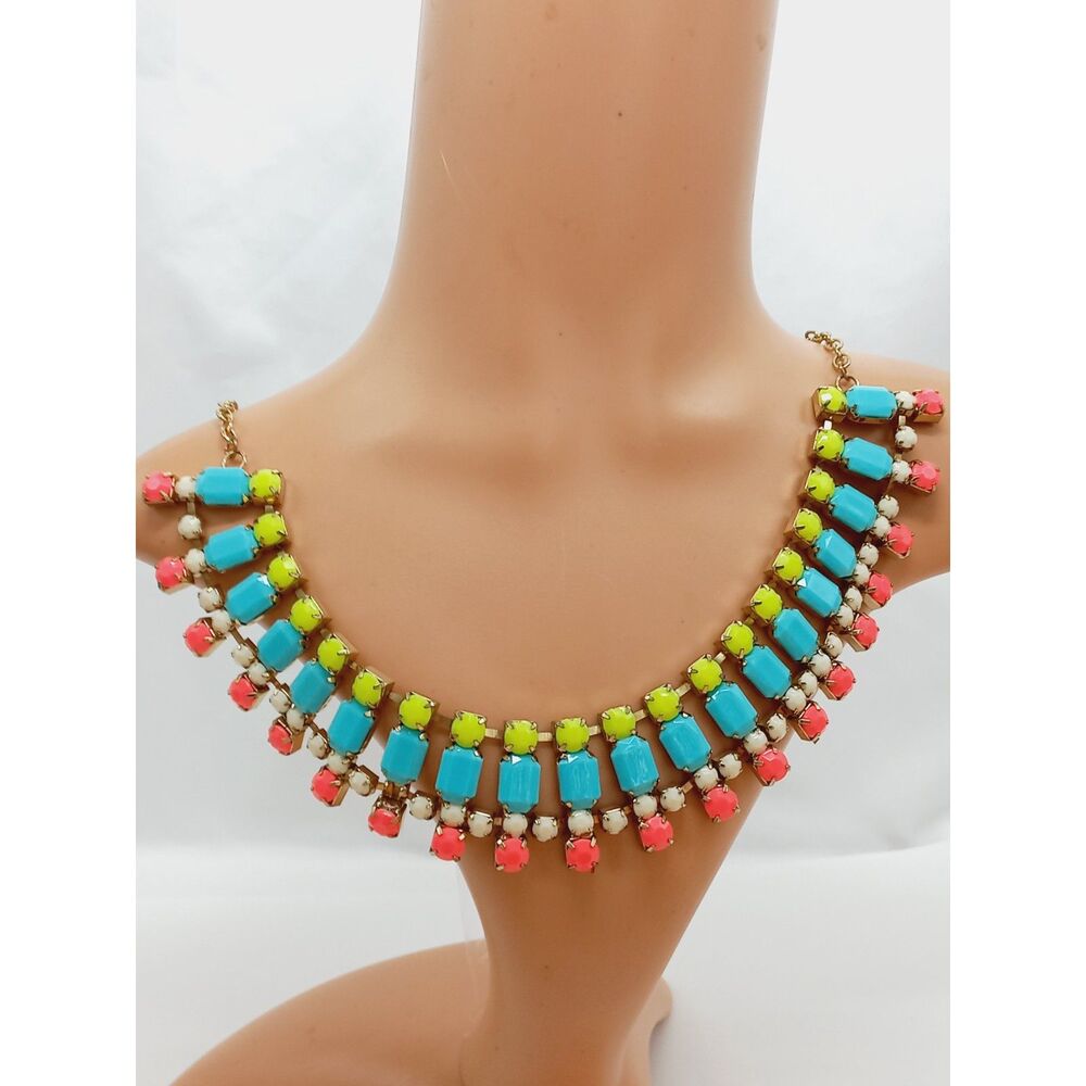 Summer NEON! Beautiful pastel neon bib necklace 24"